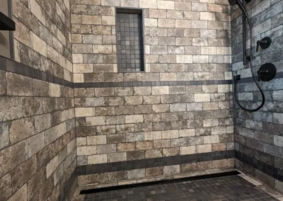 Curbless shower for accessibility